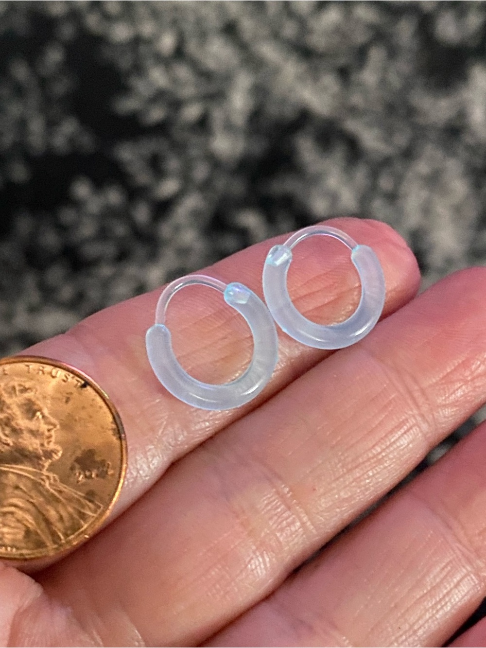 Minimal Lucite Hoop Earrings - Translucent White - Unbranded
